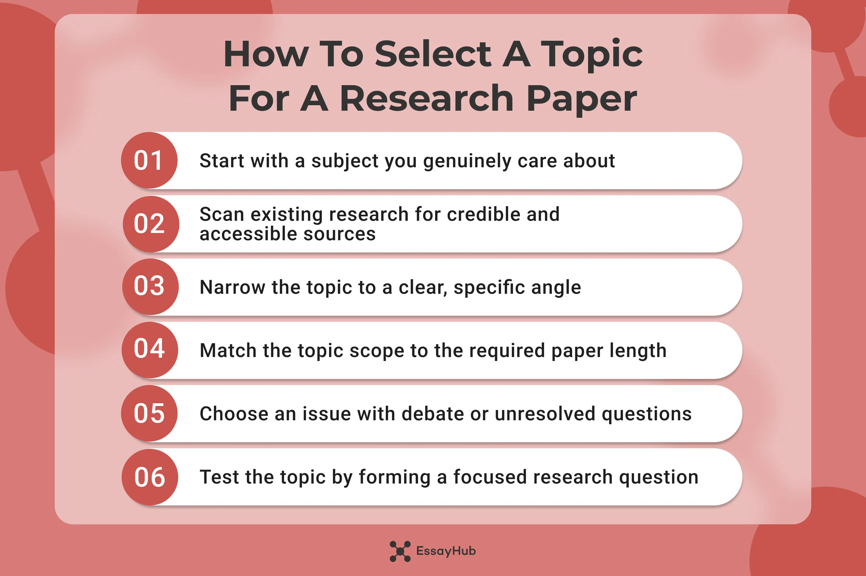 How to Select a Topic for a Research Paper